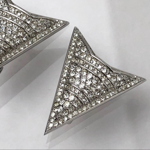 RARE VTG 80s CHRISTIAN DIOR ARROW HEAD EARRINGS - Picture 6 of 14